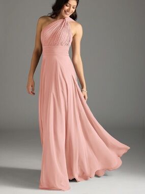 Azazie Dusty Rose One-Shoulder Chiffon Gown